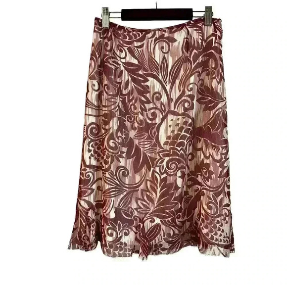 Vintage Pendleton Silk Skirt Floral A Line Side Zip Size 4 Petite Lined Pink - Picture 1 of 8